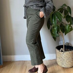 vtg 90s Smith & Hawken green cropped pants straight leg trousers‎ casual Medium